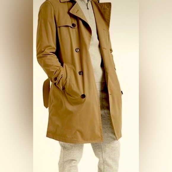 Vintage Brown London Fog Maincoats Dbl Breast/Belted Trench Coat Zip Liner  M46 - Picture 1 of 14